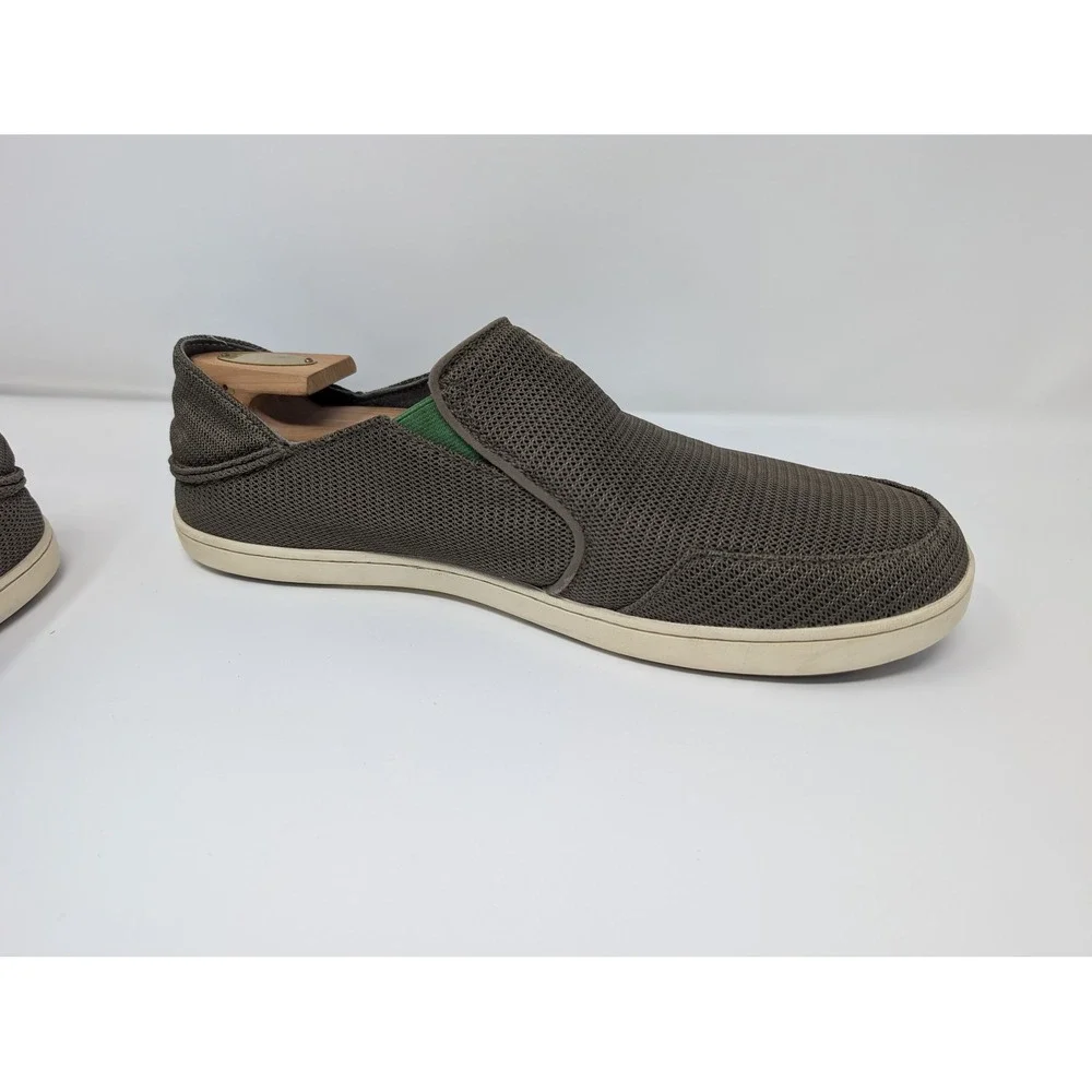 Olukai Men's Nohea Mesh Shoes 12 Mustang‎ Brown Breathable Drop-in Heel